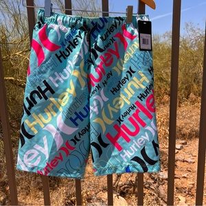 ⬇️Hurley NWT Boy’s Bathing Suit Elastic Waist L (12-13 Years Old) Aurora Green